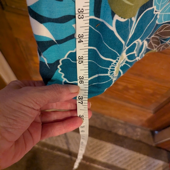 Croft & Barrow Blue and Green Sleeveless Maxi Sundress - Picture 8 of 9